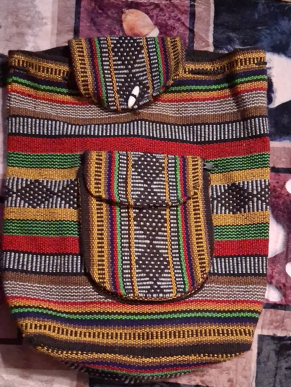 Artisan Multicolor Striped Boho Backpack